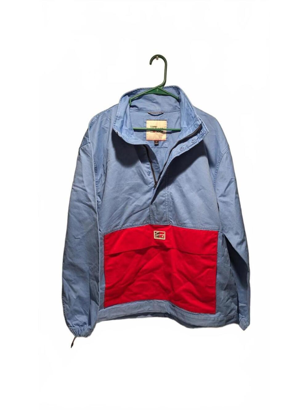 Tommy Hilfiger Denim Pullover Jacket with Red Front Pocket